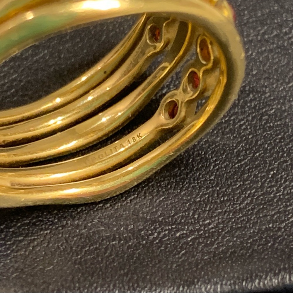 💯 AUTH IPPOLITA 18k gold WAVE stack RING - Picture 8 of 13